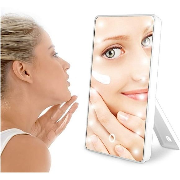 Vanity Mirror Touch Screen 16 Lights Bright Adjustable Rotation Cosmetic Mirror Makeup Vanity Table with Lighted Mirror