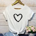 thumbnail image 1 of Puntoco moda mujer casual manga corta amor impreso o-cuello tops camiseta blusa Puntoco Puntoco-5376, 1 of 7