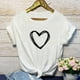 thumbnail image 1 of Puntoco moda mujer casual manga corta amor impreso o-cuello tops camiseta blusa Puntoco Puntoco-5377, 1 of 7