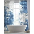 thumbnail image 5 of Abstract Mottled Texture Sheer Curtains 96 Inches Long 2 Panels Retro Gary Blue Gradient Light Filtering Semi Sheer Window Curtains Drapes for Bedroom Living Room 52"x96", 5 of 7