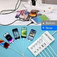 thumbnail image 5 of USB C Charger,10 Ports USB Charger Station with 6 Ports USB-C Charger, Desktop 50W Multi Port USB Charger Compatible with iPhone 14/13/12/11/Samsung S23/S22/S21/Tablet/Watch/Headphones, 5 of 6