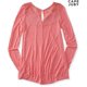 thumbnail image 2 of Camiseta de manga larga Aeropostale con encaje para mujer rosa mediana, 2 of 2