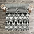 thumbnail image 3 of Ambesonne Geometric Quilted Bedspread Set 3 Pcs, Hand Drawn Pattern, King Size, Black White, 3 of 3