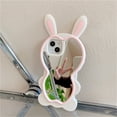 thumbnail image 1 of Bonita funda 3D de silicona con Orejas de conejo para iphone, película de espejo de maquillaje para niña, 14, 13, 12, 11 Pro, XS Max, XR, 6, 7, 8 Plus, SE, lujo, alta calidad Fivean unisex, 1 of 2