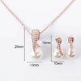 thumbnail image 7 of UDIYO Women Luxury Shiny Rhinestone Faux Pearl Pendant Necklace Stud Earrings Jewelry Set, 7 of 7