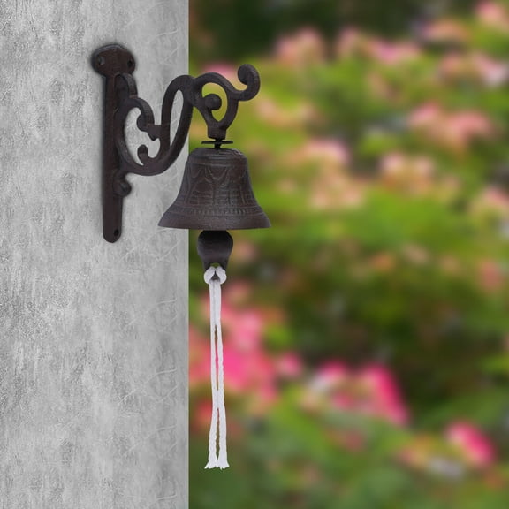 SHZICMY Retro Wind Chime Vintage Door Bell Cast Iron Wall Hanging Door Bell School Bell