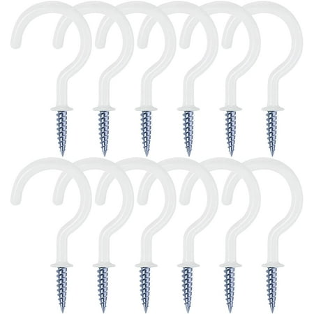 

2.9Inch Ceiling Hooks Plant Hooks Vinyl Coated Screw-in Wall Hooks Plant Hooks Kitchen Hooks Cup Hooks Great for Indoor & Outdoor Use 12pcs