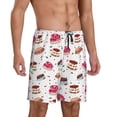 thumbnail image 2 of Kdxio Birthday Cake Print Mens Sleep Shorts Bottoms Soft Comfy Pajama Wear Pants with Drawstring Pockets, 2 of 7