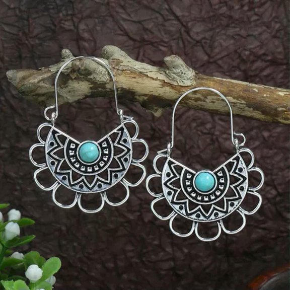 EOEMY Fashion Bohemian Fringe Boho Tassel Hook Dangle Women Ethnic Earrings Jewelry-8015