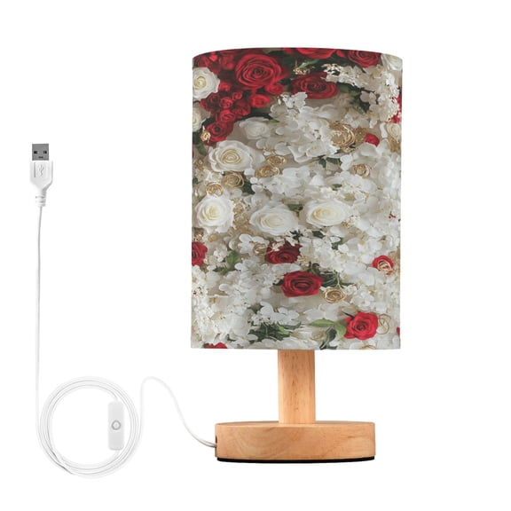 BZSMCE Lamp Modern White and Red Rose Layout Creative Patter Night Light