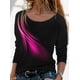 thumbnail image 1 of Camiseta con estampado de rayas Vintage para mujer, Tops a la moda de manga larga con cuello redondo, Camiseta holgada de punto ajustada para mujer 2022, 1 of 4
