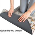thumbnail image 3 of Brown Geometric Triangle Diamond Pattern Hot Yoga Mat Towel Non Slip for Hot Yoga - Quick-Drying Yoga Mat Cover with 4 Corner Pockets with Travel Bag - Hot Yoga Towel Non Slip 74"x26", 3 of 6