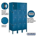thumbnail image 4 of 12" Wide Four Tier Standard Metal Locker - 3 Wide - 5 Feet High - 15 Inches Deep - Blue - Assembled, 4 of 4