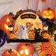 thumbnail image 3 of Uuiauoio Halloween Ghost Ornaments Spooky Cute Hanging Decor for Home Holiday Party Tree Decoration with Lantern and Black Cat Theme, 3 of 6
