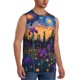 thumbnail image 2 of Fotbe Cosmic Irises At Twilight Men's Camiseta sin Mangas Estampada para Hombres, Playera Casual para Gimnasio, Entrenamiento, Playa-X-Large, 2 of 7