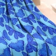 thumbnail image 3 of Blue Butterfly Blue Pattern Blanket,Comfortable Soft Flannel Throw Blanket,All Season,Warm Lightweight Blankets for Sofa Bed Couch Living Room Chair,30"x40", 3 of 4