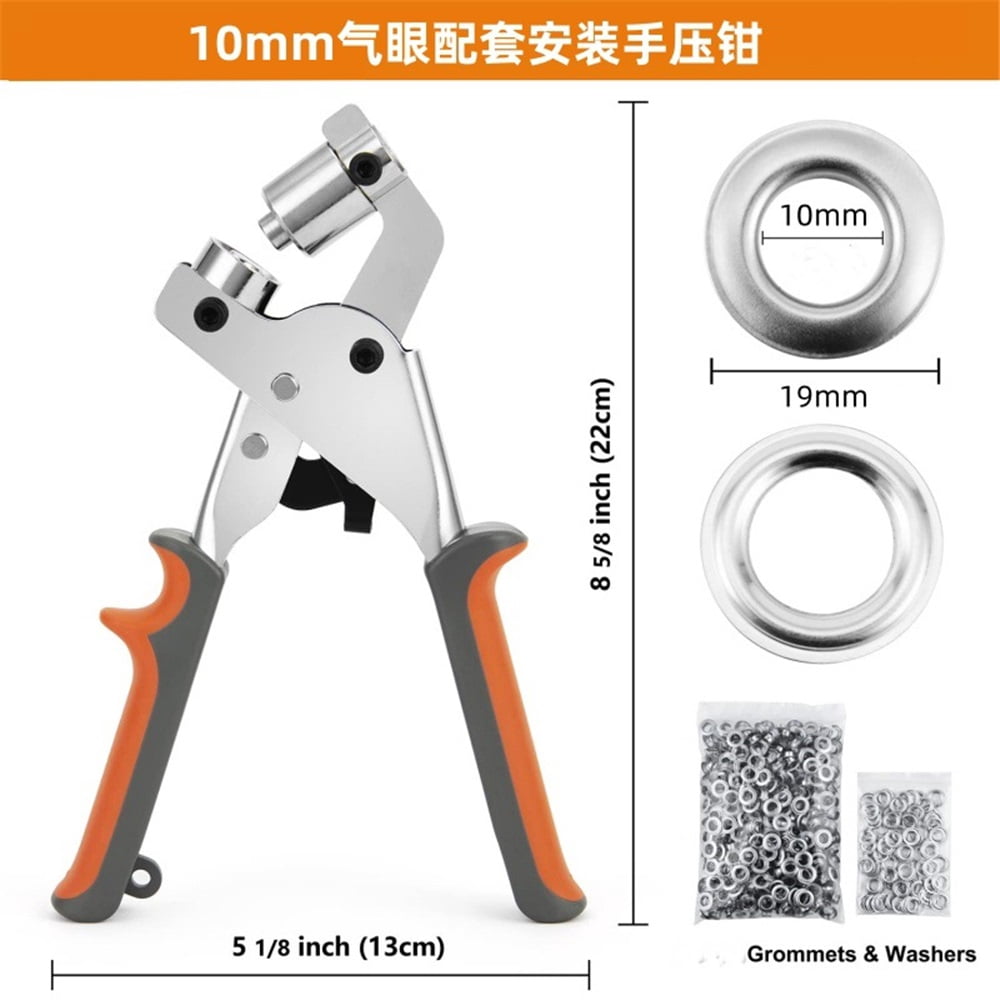 Heavy-Duty Grommet kit (3/8) Includes a Bag, 500pcs Eyelet and Grommet Tool kit for DIY Tarp Ring Repair and Installation.