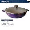 thumbnail image 3 of Batería de Cocina RD Royal Cook Morada Granito/tapa cristal 10 piezas, 3 of 5