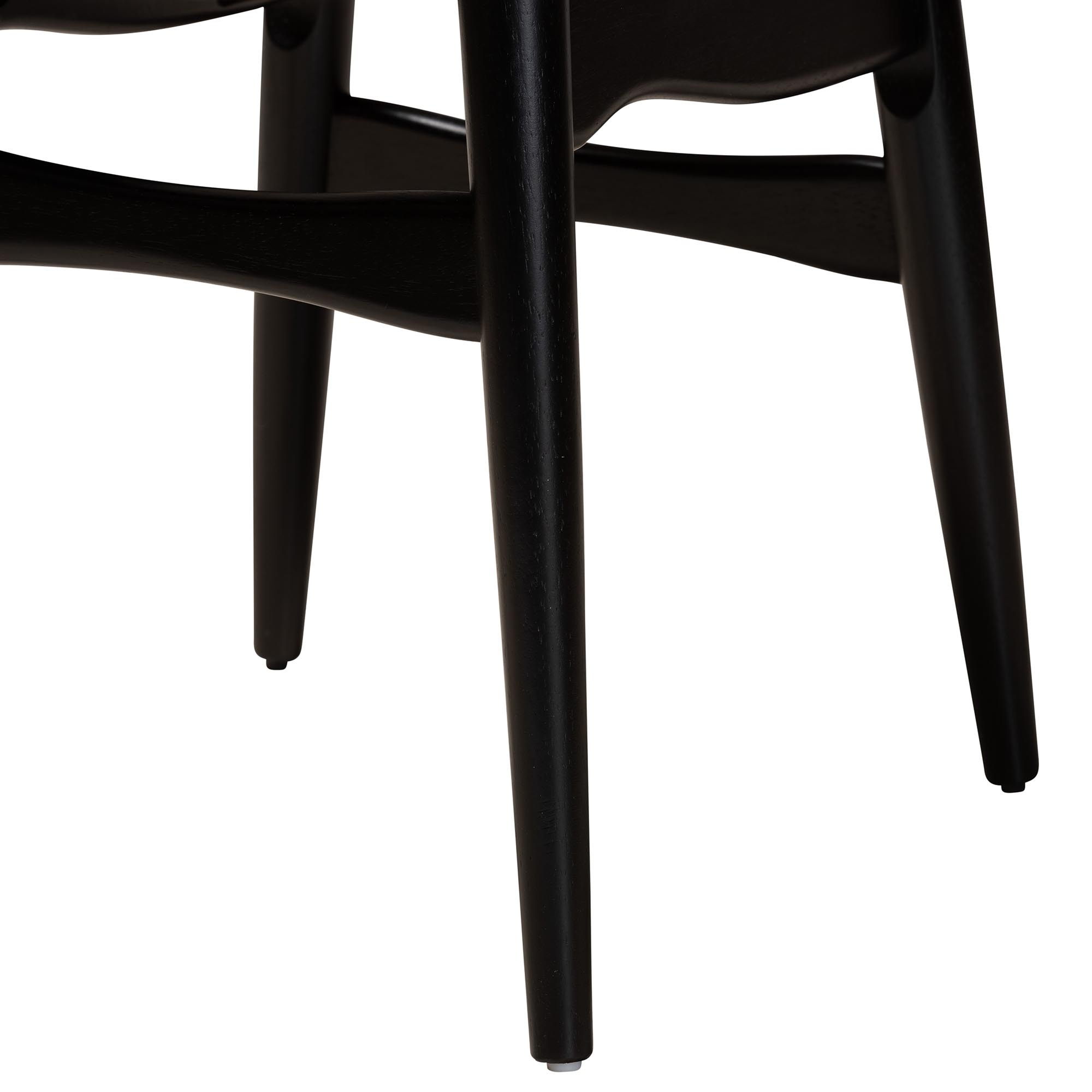 Baxton Studio Tarana Mid-Century Modern Grey Fabric and Natural Oak Finished Wood 5-Piece Dining Set