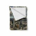 thumbnail image 2 of Urban Soft Flannel Fleece Blanket, Melbourne Cityscape Modern Australia Architecture Buildings Metropolis Dramatic Sky, Cozy Plush for Indoor and Outdoor Use, 50" x 60", Multicolor, by Ambesonne, 2 of 6