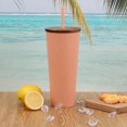 thumbnail image 2 of Mainstays 27 ounce Orange with Sunglass Decal Recycled PET Plastic Tumbler, 2 of 2