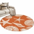 thumbnail image 2 of Summer Marine Life Washable Round Area Rug 3.3 ft, Graffiti Corals Shell Conch Sea Starfish Orange, Soft Non Slip Rugs Stain Repellent Indoor Felt Carpet for Living Dining Room Bedroom Home Office, 2 of 9