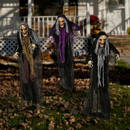 Fun Express 4ft. Animated Witch Yard Stakes Halloween - 3 Pieces