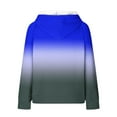 thumbnail image 5 of QQAMB Sweatshirts for Women Waffle Color Block Drawstring Long Sleeve Hoodies Sweatshirts with Pocket Blue S, 5 of 5