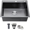 thumbnail image 2 of in. Drop in Kitchen Sink Stainless Steel with Holes  Single Bowl Sink for Kitchen  Handmade Modern Sink Top Mount  Drain Included  Brushed, 2 of 3