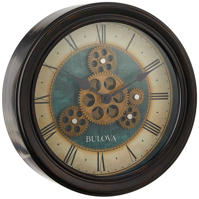 Reloj de pared Bulova Industrial Motion 12,8 negro envejecido