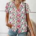 thumbnail image 5 of Youyipin Womens Tops Women's Hawaiian Button Down Shirts Casual Short Sleeve Floral Tropical Print Summer Blouse Tunic Top Beach Vacation Clothes For Women, 5 of 7