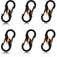 thumbnail image 1 of HAHADAXA 6Pcs Metal Carabiner Clips, Aluminum Alloy S-Shape Keychain for Backpack, 1 of 6
