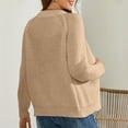 thumbnail image 4 of YUTK Women Jackets Plus Size,Women's Solid Color Long Sleeved Knitted Cardigan Knitted Jacket(Beige,L), 4 of 4