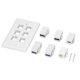 thumbnail image 1 of Placa de pared de 6 puertos, 2 interfaces multimedia HD, 2 USB 3.0, 1 tipo C, 1 placa de pared Ethernet Cat6 para proyector de TV y computadora., 1 of 8