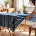 thumbnail image 4 of Cotton Linen Tablecloth - Rectangular Table Cover with Tassel, Washable Printed Decorative Table Cloth for Dining Table, Coffee Table, Kitchen, Living Room, Balcony, Farmhouse, Housewarming Gift, 4 of 6