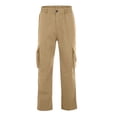 thumbnail image 7 of Fabrcox Men Cargo Pants Button Elastic Waist Wide Leg Trousers Men Breathable Outdoor Activities Hiking Work Pants Men with 6 Pockets Khaki XXL, 7 of 7
