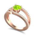 thumbnail image 2 of 2.50 Carat Round Shape Genuine Diamond & Peridot Gemstone Elegant Bridal Ring for Women 18K Rose Gold Size 6 by Diamond-Capitals, 2 of 8