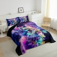 thumbnail image 5 of Cute Rabbit Bedding Queen Size Purple Galaxy Comforter Set Queen, Blue Butterfly Duvet Insert Kawaii Bunnies Quilt Set, Univers Glitter Stars Bedding Comforters & Sets, 5 of 7