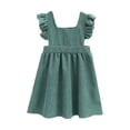 thumbnail image 2 of LIJCC Robe en Velours Côtelé Sans Manches à Volants pour Filles, Robe Décontractée pour Enfants à Encolure Carrée, Robe de Fête à Volants, Mignonne Uniforme Scolaire, Tenue de Jeu pour Enfants, Robe Débardeur Ample à Bretelles, 2 of 4
