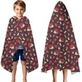 thumbnail image 3 of Red Hedgehog and Mushroom Hooded Bath Towel，50"x30" for Ages 3 To 12 Kids, Quick Dry Lightweight Soft Microfiber Hood Beach Towel Cover Up for Kids, 3 of 7