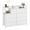White Leather, variant on EDTara 39" Modern Fabric Drawer Dresser TV Stand, Multi-Functional Charging Station, Chest of Drawers for Bedroom, Living Room, Hallway
