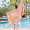 thumbnail image 2 of Die Caprie Turkish Bath Towel 100% Cotton Peshtemal Beach Towels 39x78 Thin Lightweight Travel Camping Bath Sauna Beach Gym Pool Blanket Gift Quick Dry Towels (Dark Coral), 2 of 7