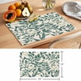 thumbnail image 6 of Green Spring Botanical Placemats Set of 6 Elegant Floral Summer Leaves Place Mats Indoor Wipeable Table Mats Washable Cloth Dining Table Placemats for Kitchen Holiday Party Home Decor 13x19 Inch, 6 of 9