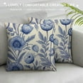 thumbnail image 3 of JEUXUS  Blue Floral Pillow Covers, Blue and White Throw Pillows, Chinoiserie Pillow Cover, Blue Throw Pillows for Couch,, 3 of 5