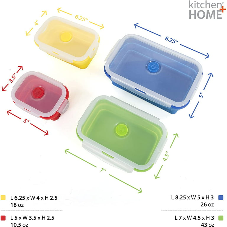 Collapsible Food Storage Containers Small Set of 4 Pastel