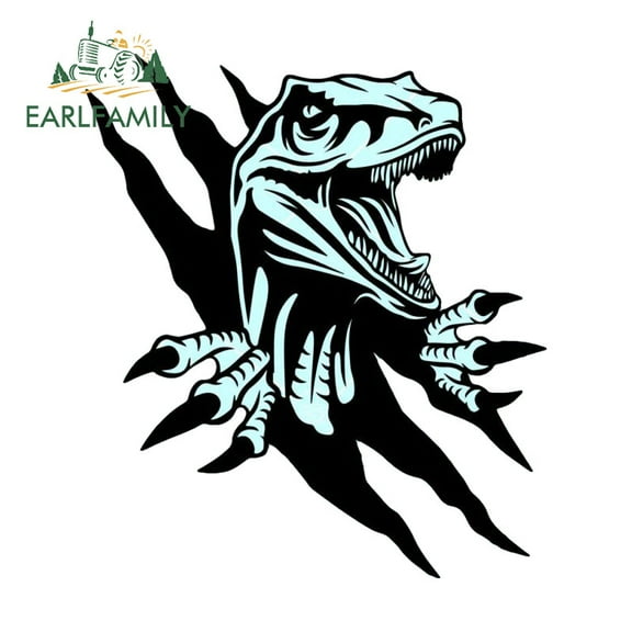 EARLFAMILY 5.1" Dinosaur Tear Car Sticker Creative Campervan Motorcycle Helmet Truck Waterproof JDM Vinyl Decals Funny Scratch-Proof Car Accessories