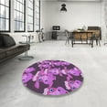 thumbnail image 4 of Ahgly Company Machine Washable Indoor Round Transitional Dark Carnation Pink Area Rugs, 6' Round, 4 of 7