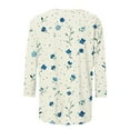 thumbnail image 5 of CYMMPU Business Work Blouses Dressy Tunic Tops Summer Fall Casual Shirts Crewneck Basic Tees Floral Printed 3/4 Length Sleeve 2025 Clothes for Women Multicolor XXL, 5 of 5