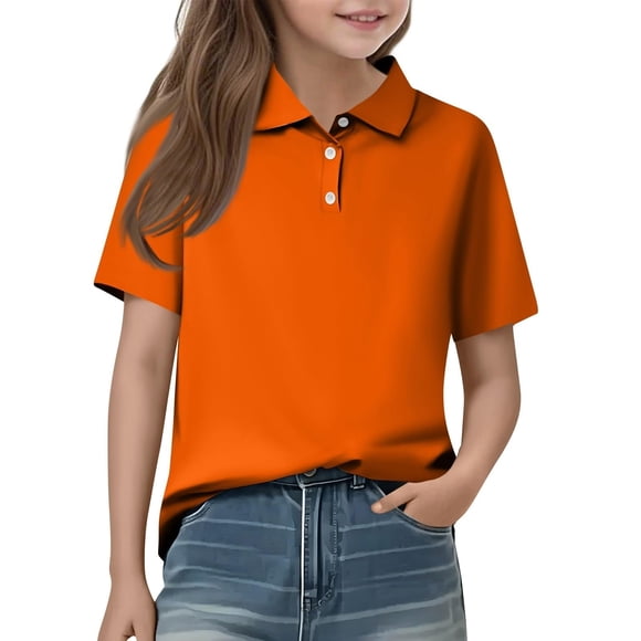FDDMis Graphic Tshirt Girls Tops Size 10 Teen Graphic Tees Girls Brown Shirt Girls Clothes for Teens Girls Teen Clothes Girls 4t Girls, Orange 3-4 Years