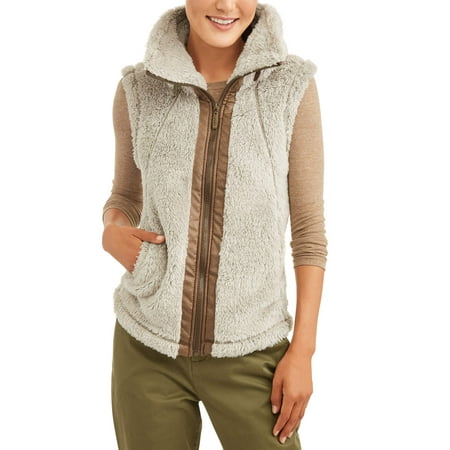 Fleece Print Vest - Climate Concepts Women's Fluffy Fleece Vest